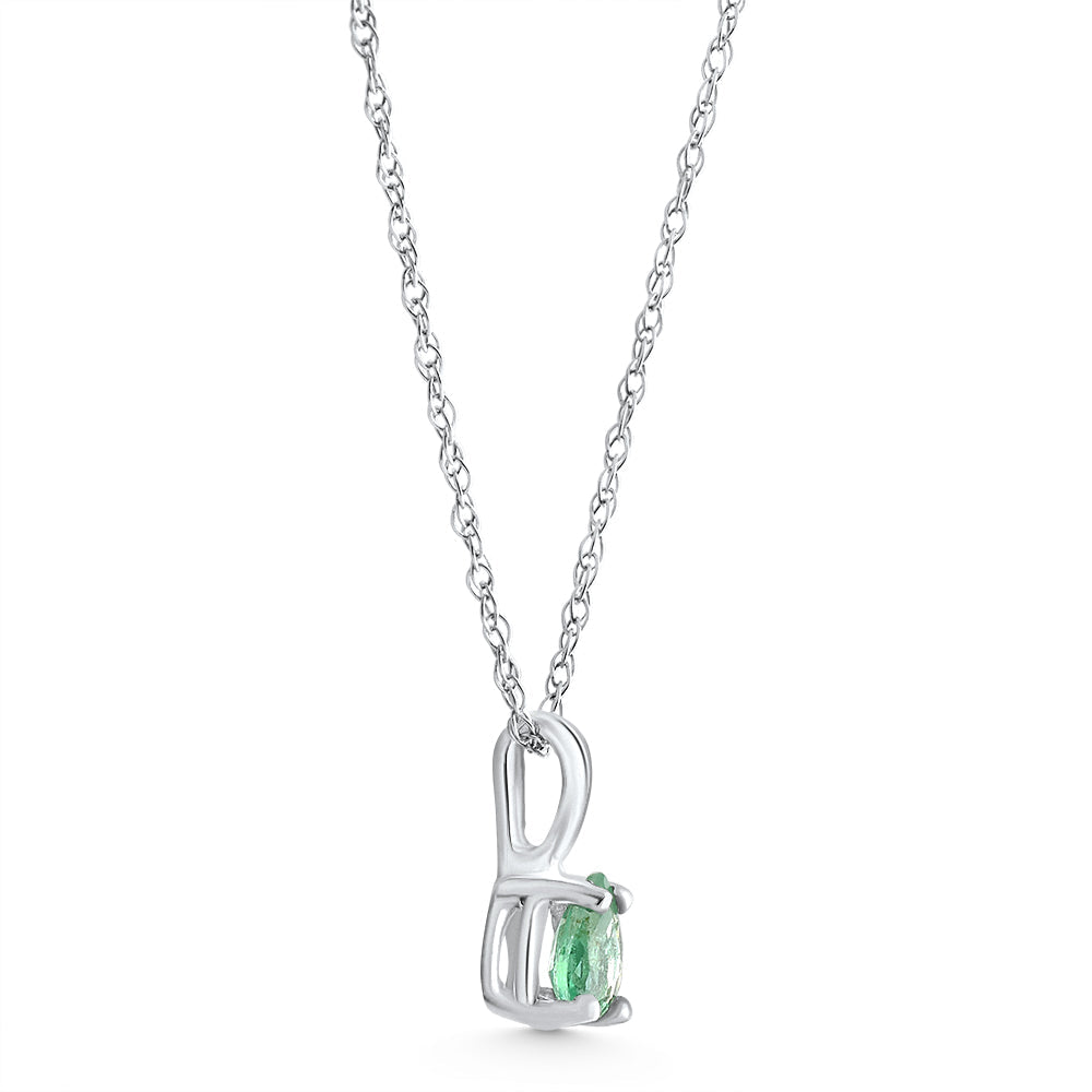 1/4Ct Pear Shaped Emerald Cut Pendant 10k White Gold