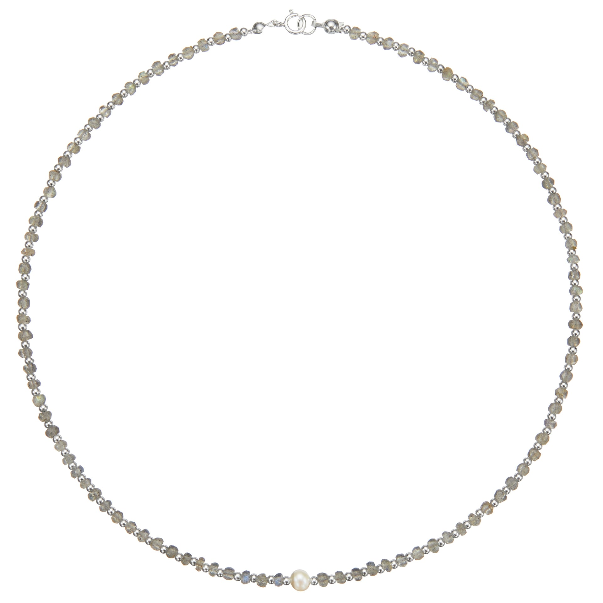 Silver Labradorite Gemstone Choker