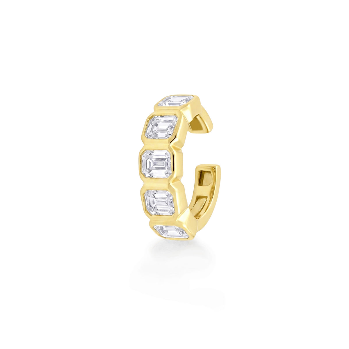 Bezel Emerald Cut Lab Diamond Ear Cuff