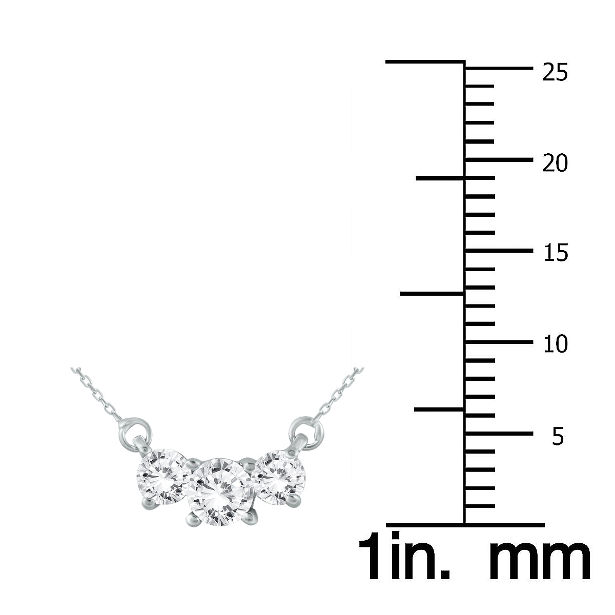 1 Carat TW Three Stone Diamond Pendant In 14K White Gold