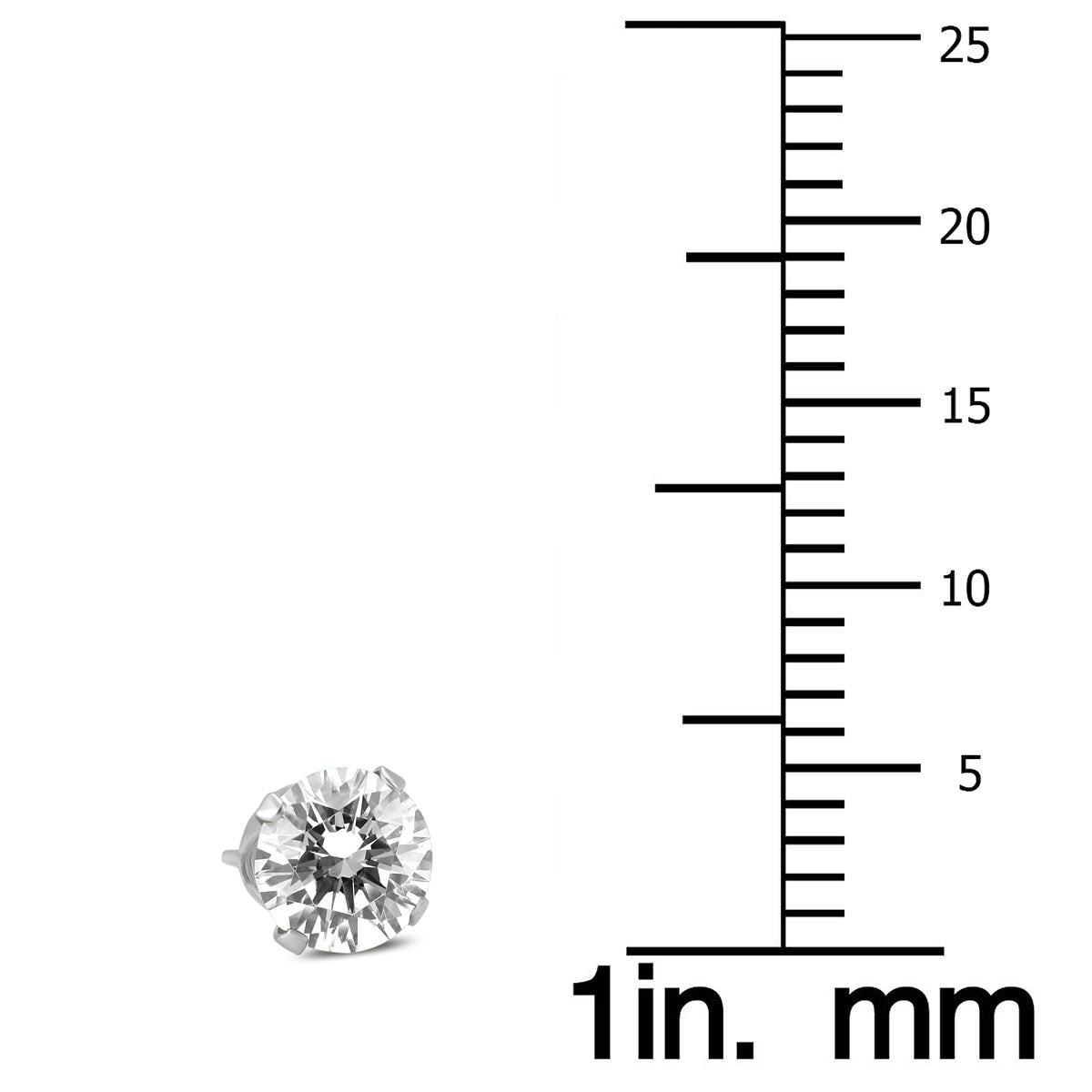 1 CTW Round Solitaire Genuine Diamond Stud Earrings In 14K White Gold