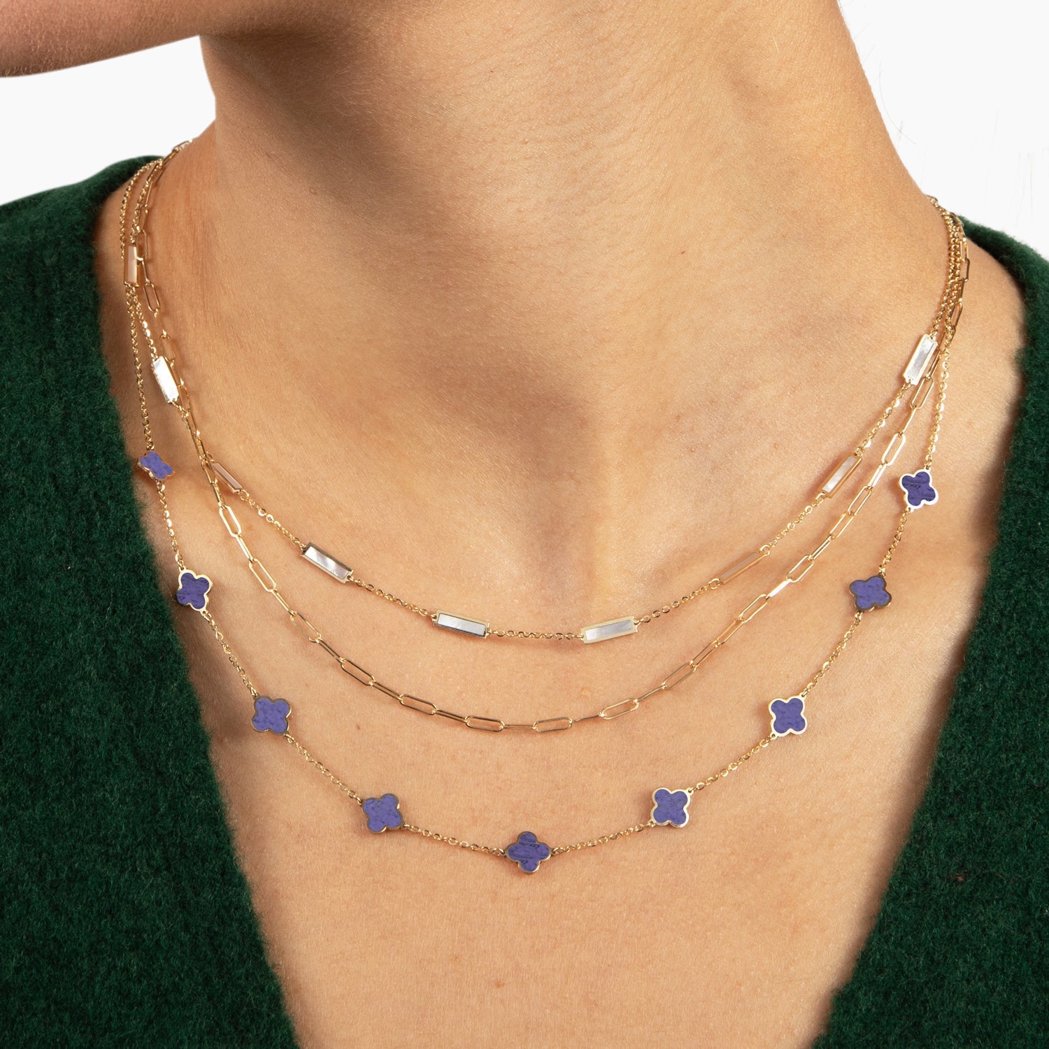 Mini Amethyst Clover Necklace