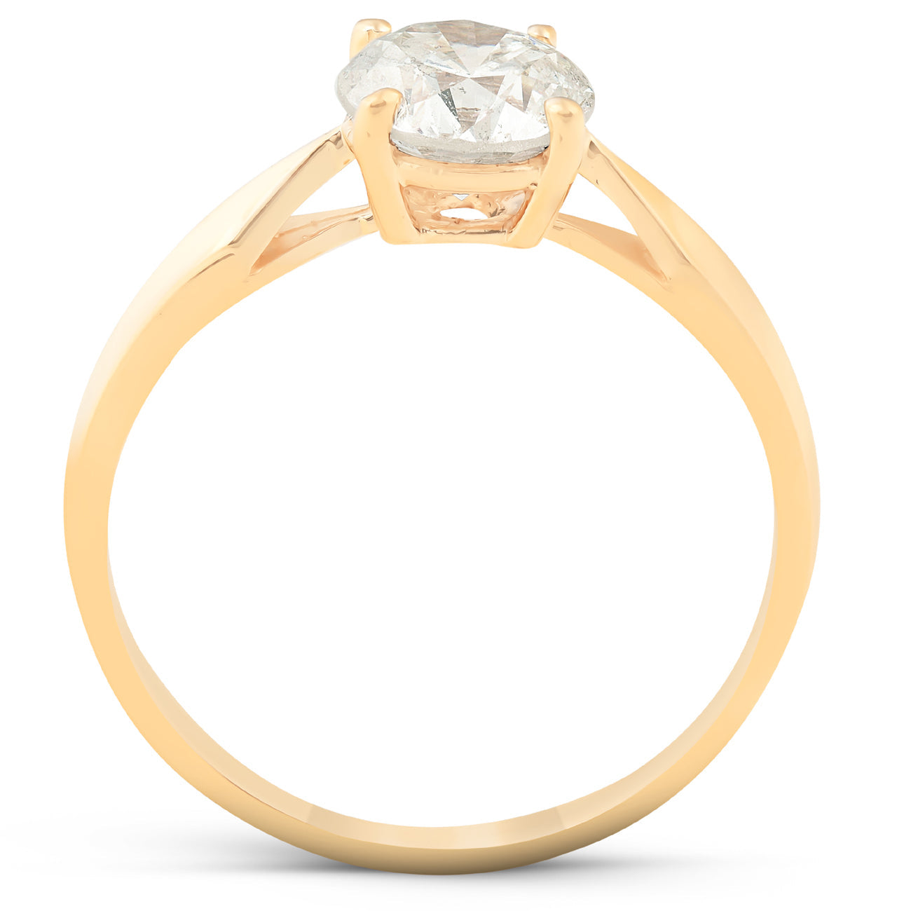 1 3/4 Ct TDW Solitaire Diamond Engagement Ring 14k Yellow Gold Enhanced