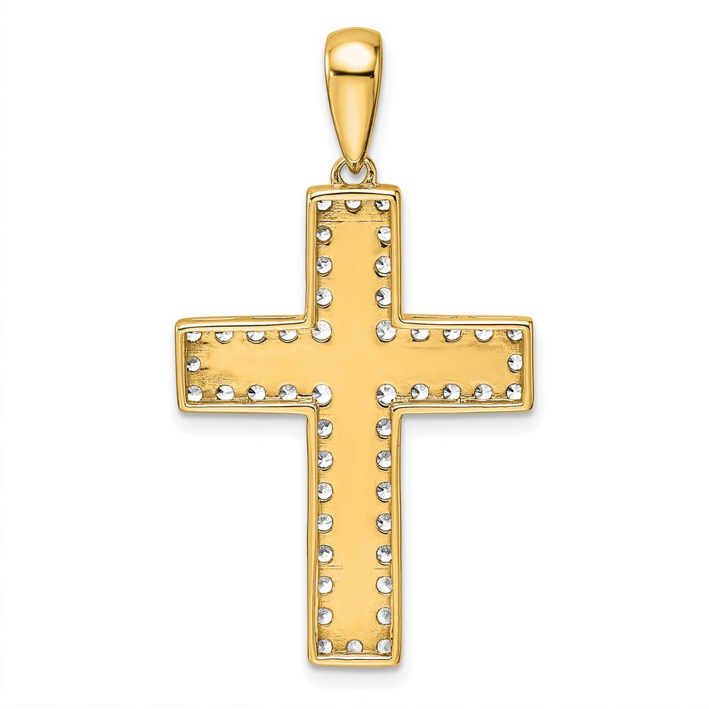 14k Gold Lab Grown Diamond Cross Pendant (1ct VS D-E)