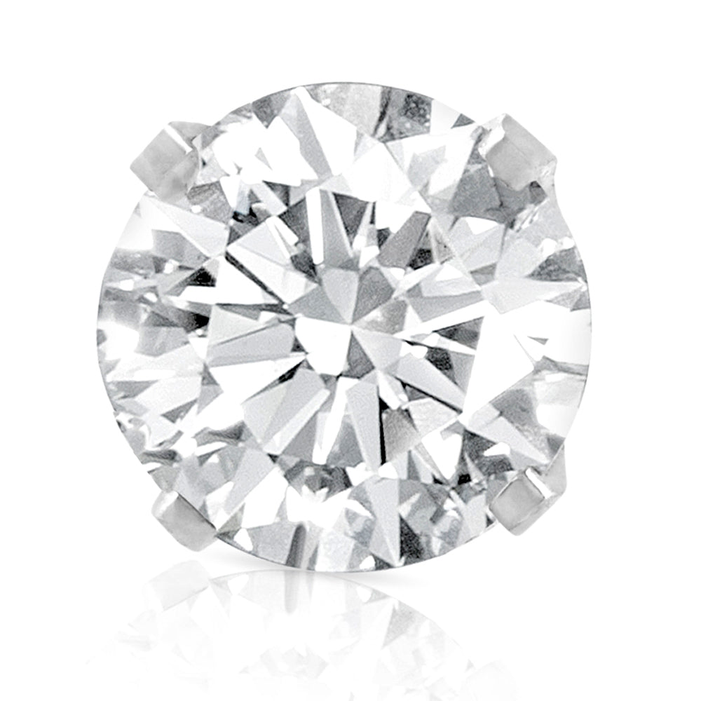 1/3ct Diamond Screw Back 14k White Gold Single Stud Earring