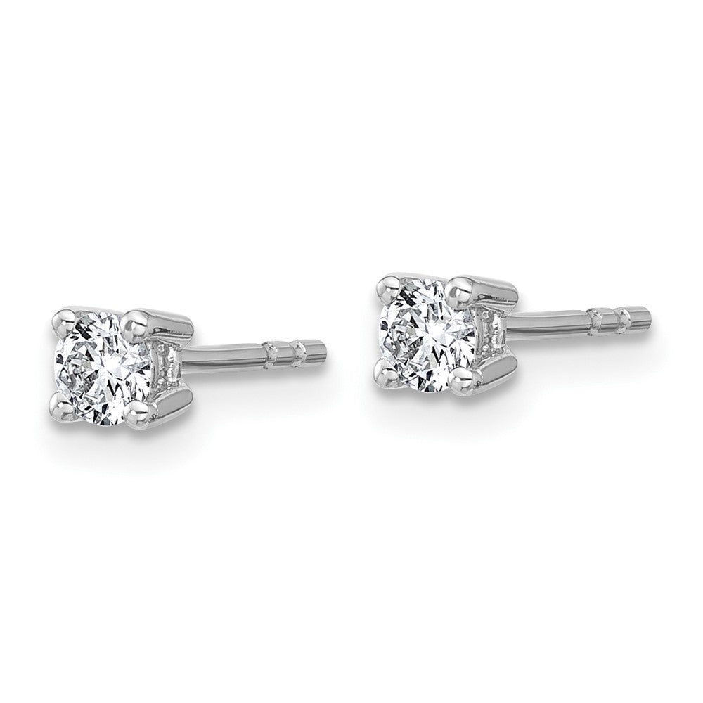 14k White Gold 1/3 CT Round Lab Grown Diamond Stud Earrings VS Clarity D-E Color