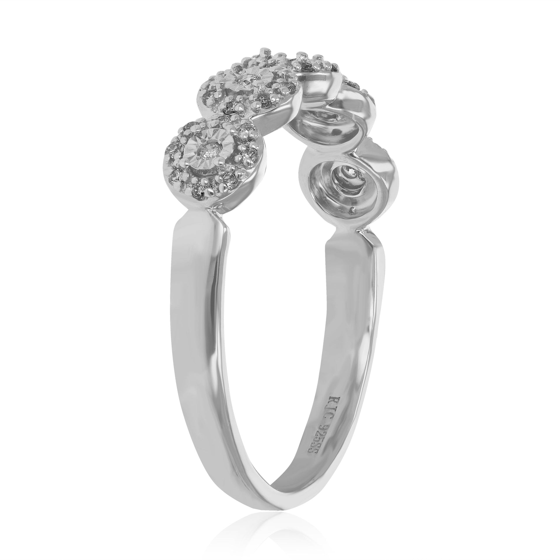 1/7 Cttw Lab Created Diamond Wedding Band 925 Sterling Silver Prong