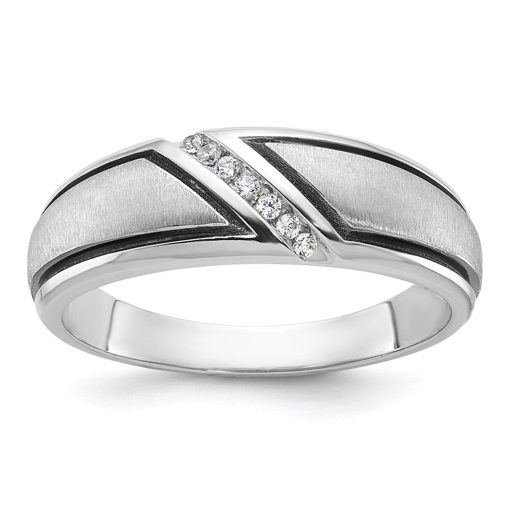 14k White Gold Lab Grown Diamond Wedding Band Ring 0.06ct Clarity- VS Color- G-H