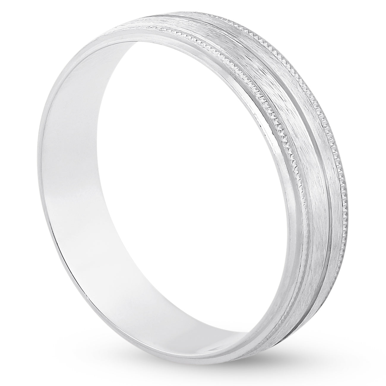 950 Platinum 6mm Comfort Fit Brushed Wedding Band Ring Size Selectable