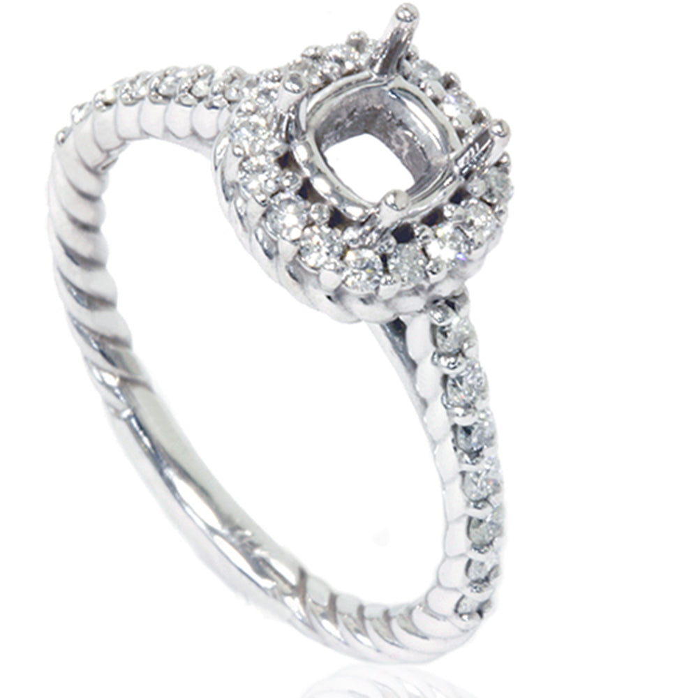 5/8 ct Braided Engagement Ring Setting 14K White Gold