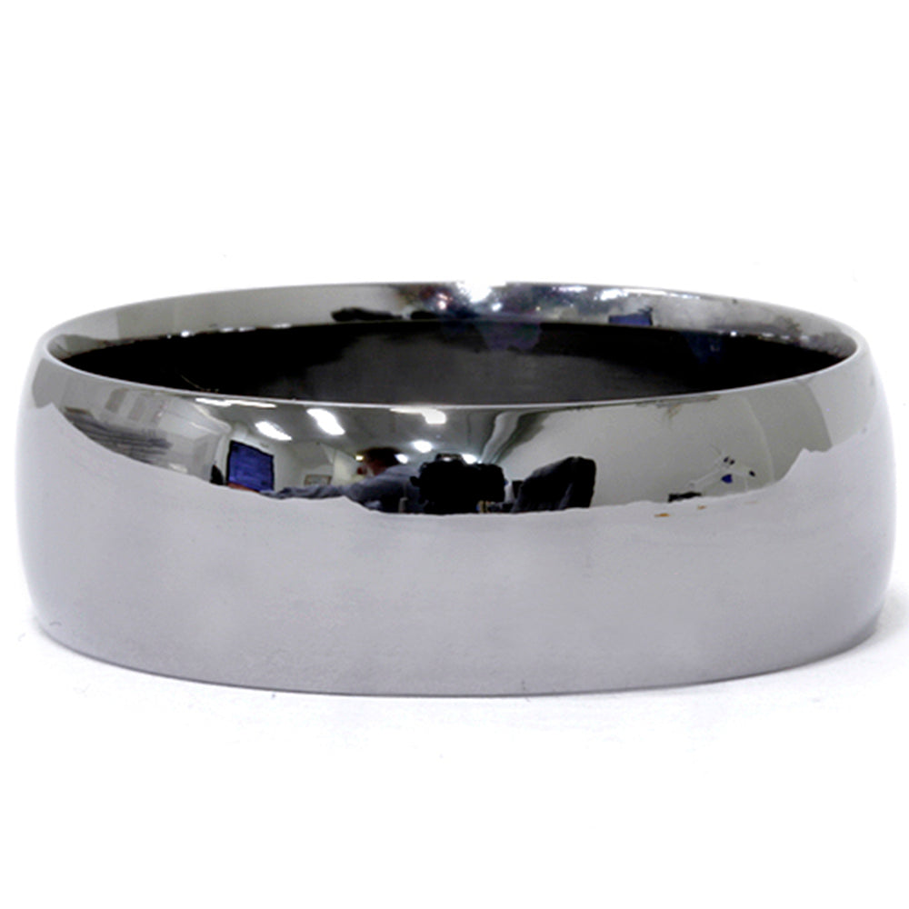 8mm High Polished Dome Wedding Band 14K Black Gold Size Selectable