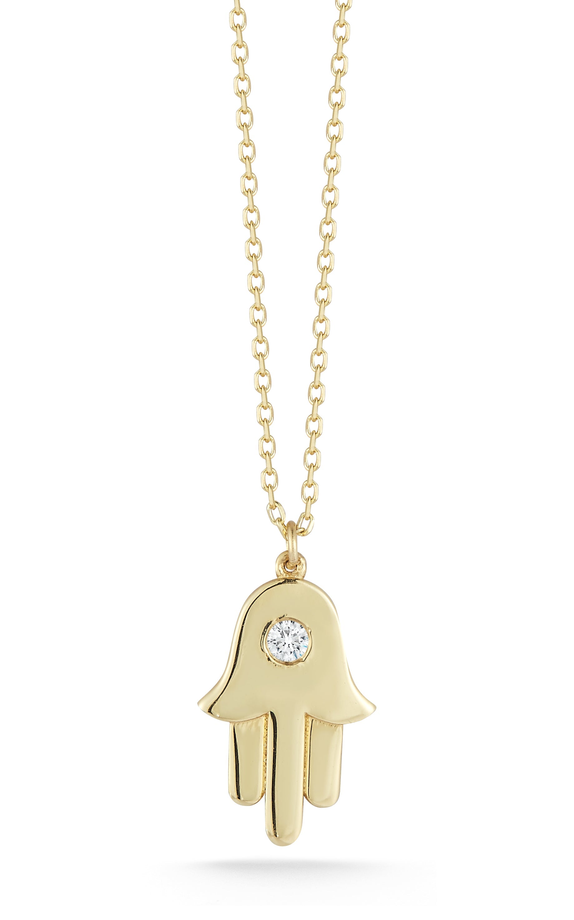 14K Gold & Diamond Hamsa Necklace
