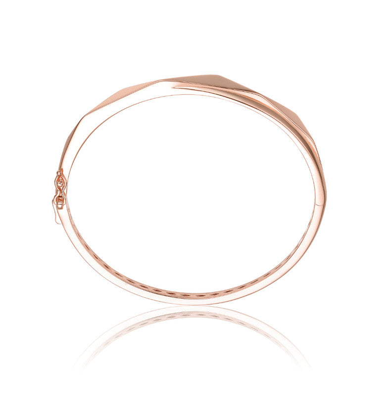 Vintage Sterling Silver 18k Rose Gold Plated Bangle Bracelet