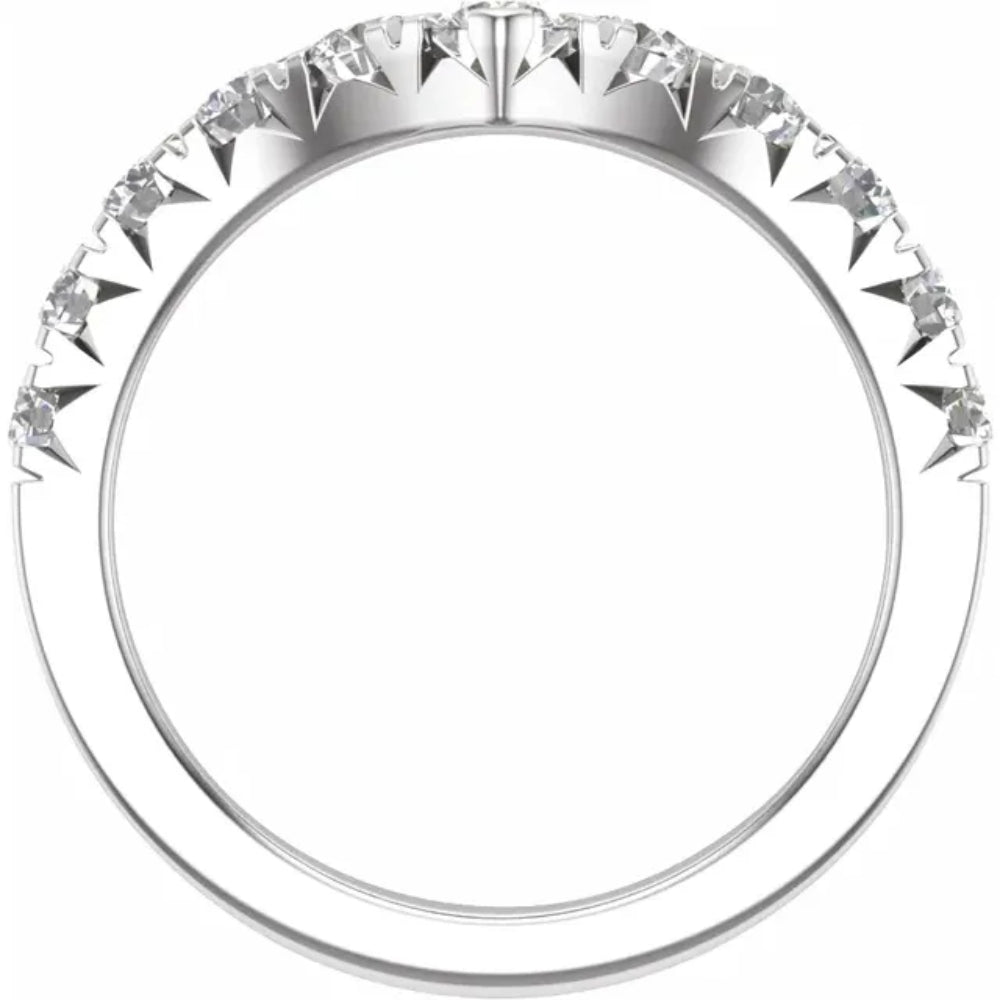 1ct TW Graduated Diamond Wedding Curved Contour Ring 14k Gold Lab Grown