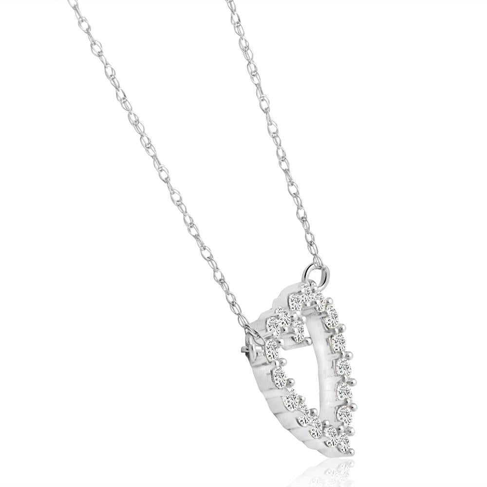 1/2 CT Heart Diamond Pendant in 10k White or Yellow Gold