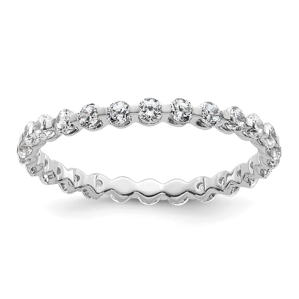 14k White Gold Lab Grown Diamond Eternity Wedding Band Ring 0.87ct Clarity- VS Color- D-E