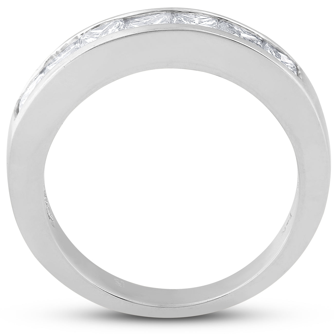 1 Ct Princess Cut Channel Set Diamond Wedding Ring 14K White Gold