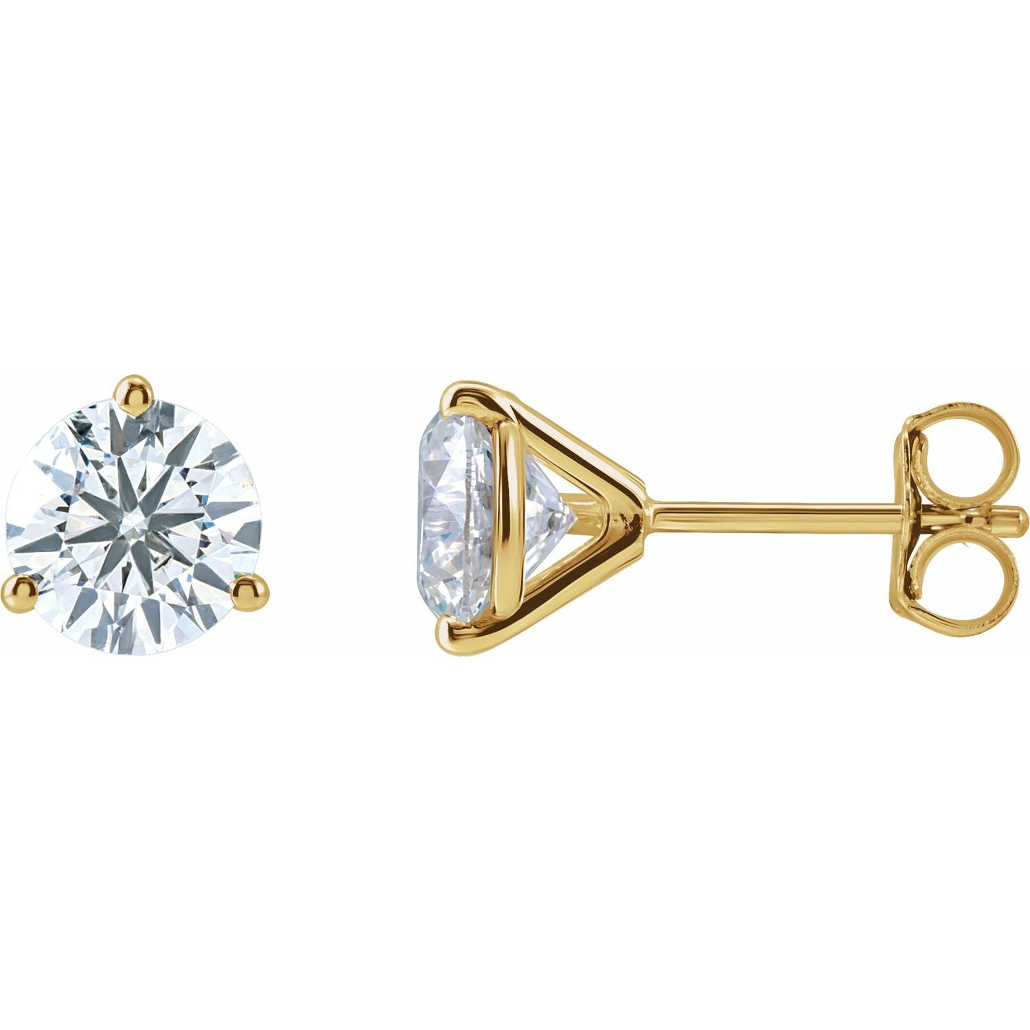 14K Gold 2ct Lab-grown Diamond Stud Earrings Clarity VS Color F-G