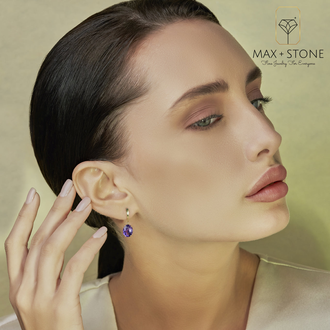 14k Yellow Gold Solitaire Oval-Cut Gemstone Drop Earrings (10x8mm)