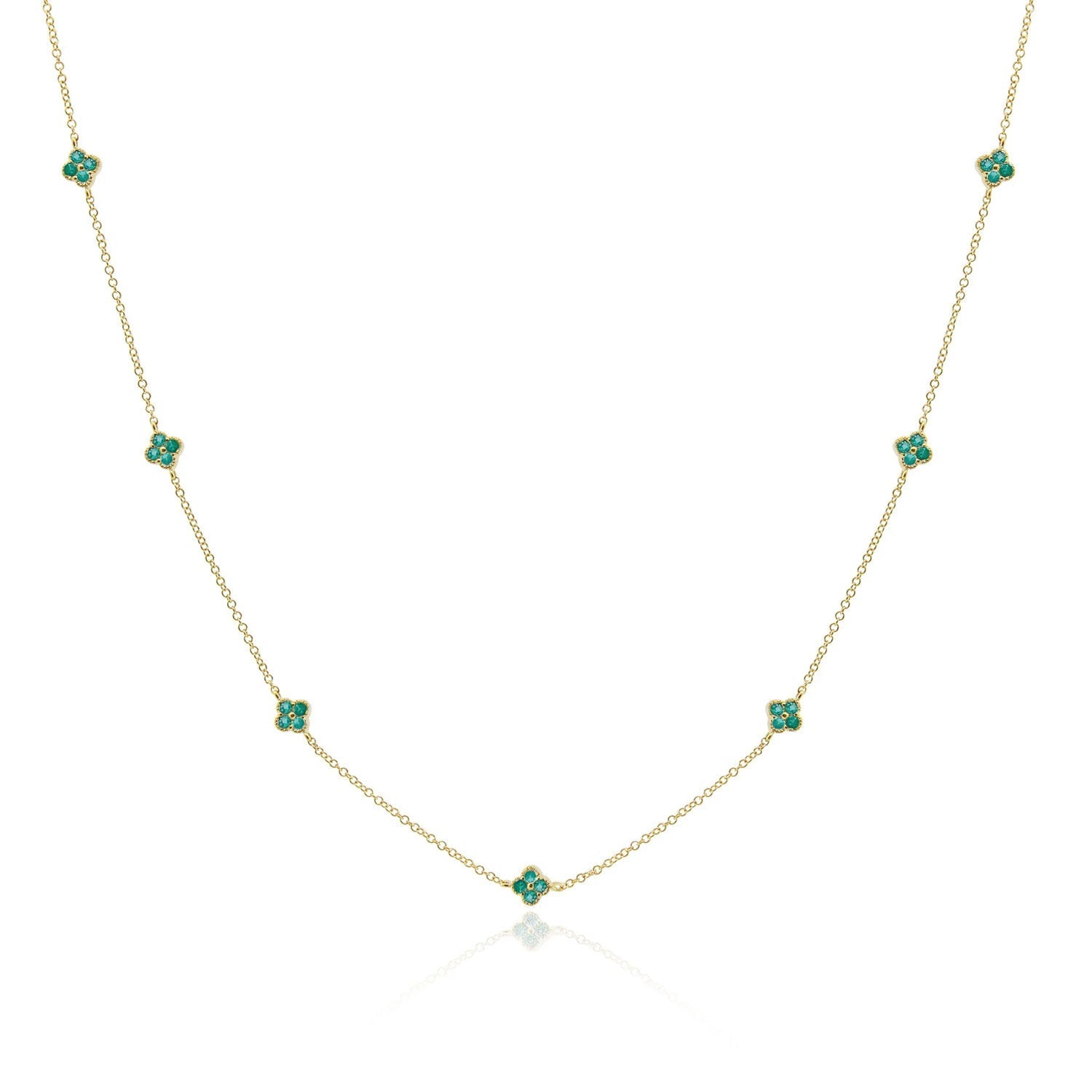 Emerald Clover Station Necklace