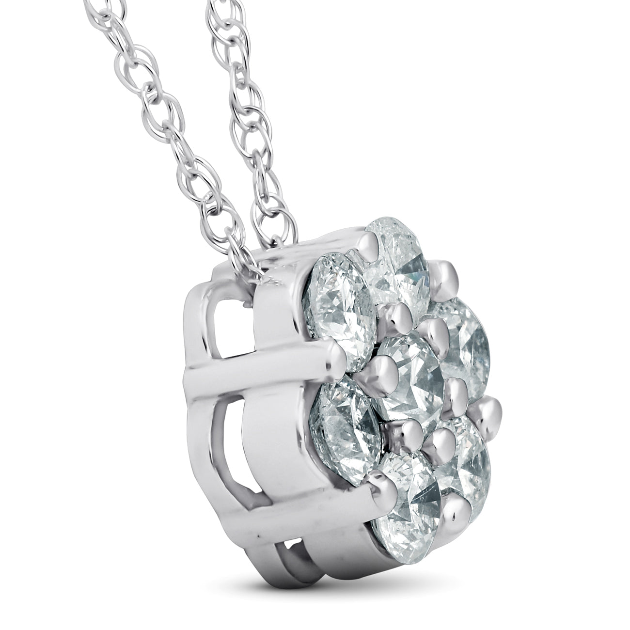 1Ct Diamond Pendant 14k White Gold
