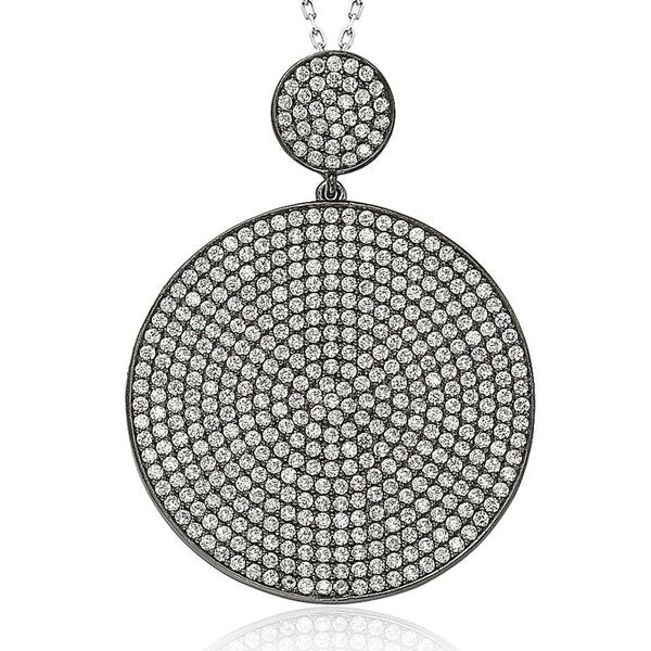 Suzy Levian Black Sterling Silver Cubic Zirconia Pendant