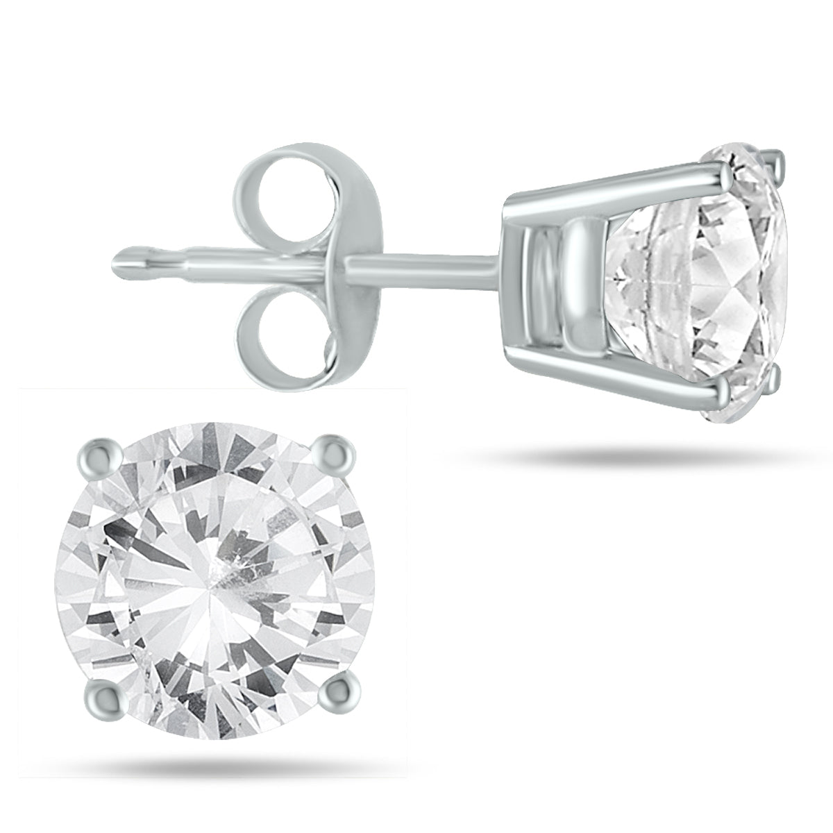 1/2 Carat Tw Round Diamond Solitaire Earrings In 14K