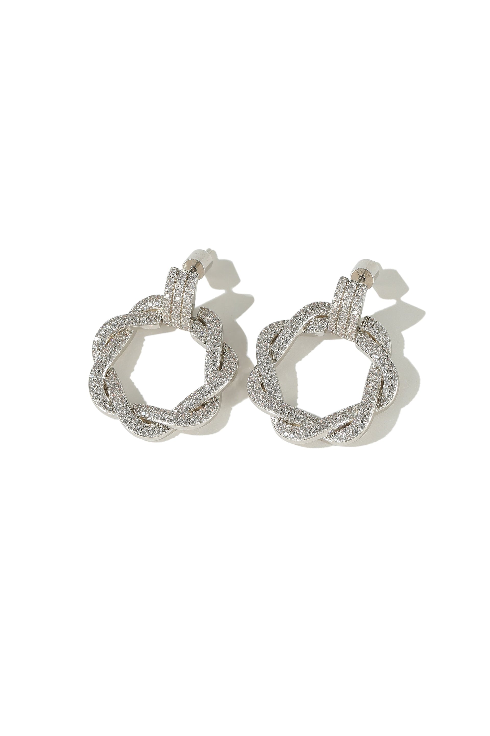 Ysabel Pavé Eternity Twist Hoop Earrings