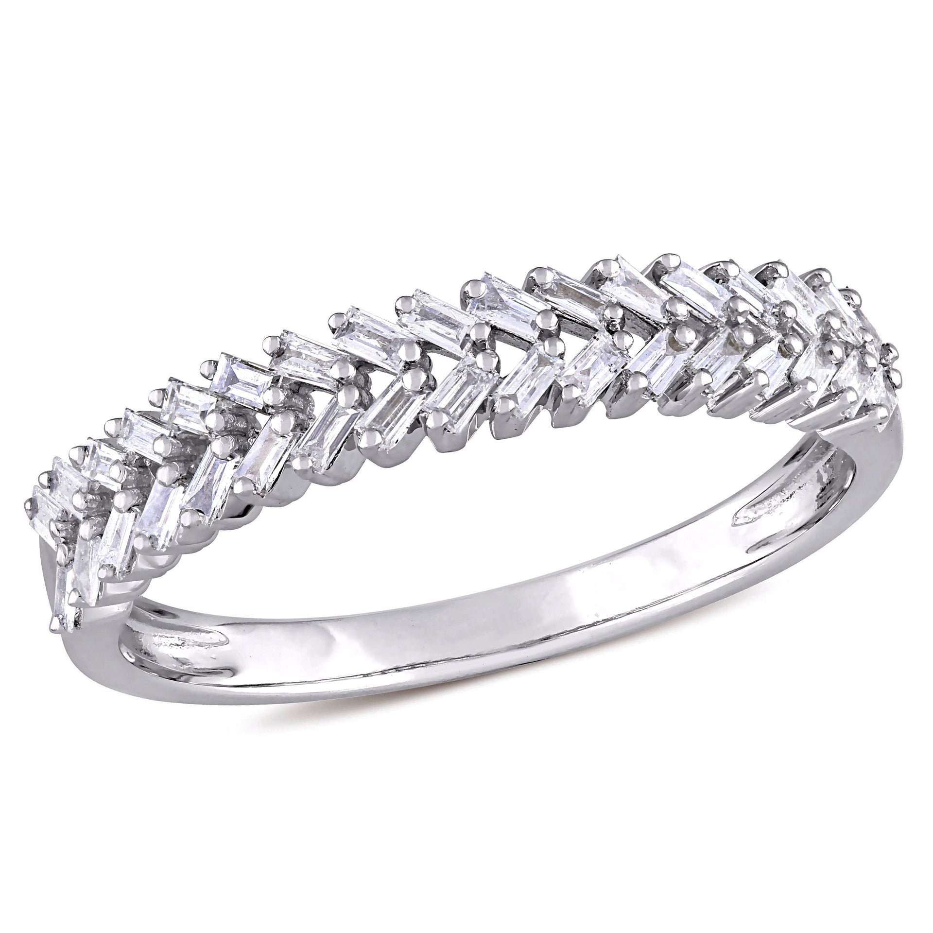 Mimi & Max 1/3ct TW Tapered Baguette Diamond Ring 14k White Gold