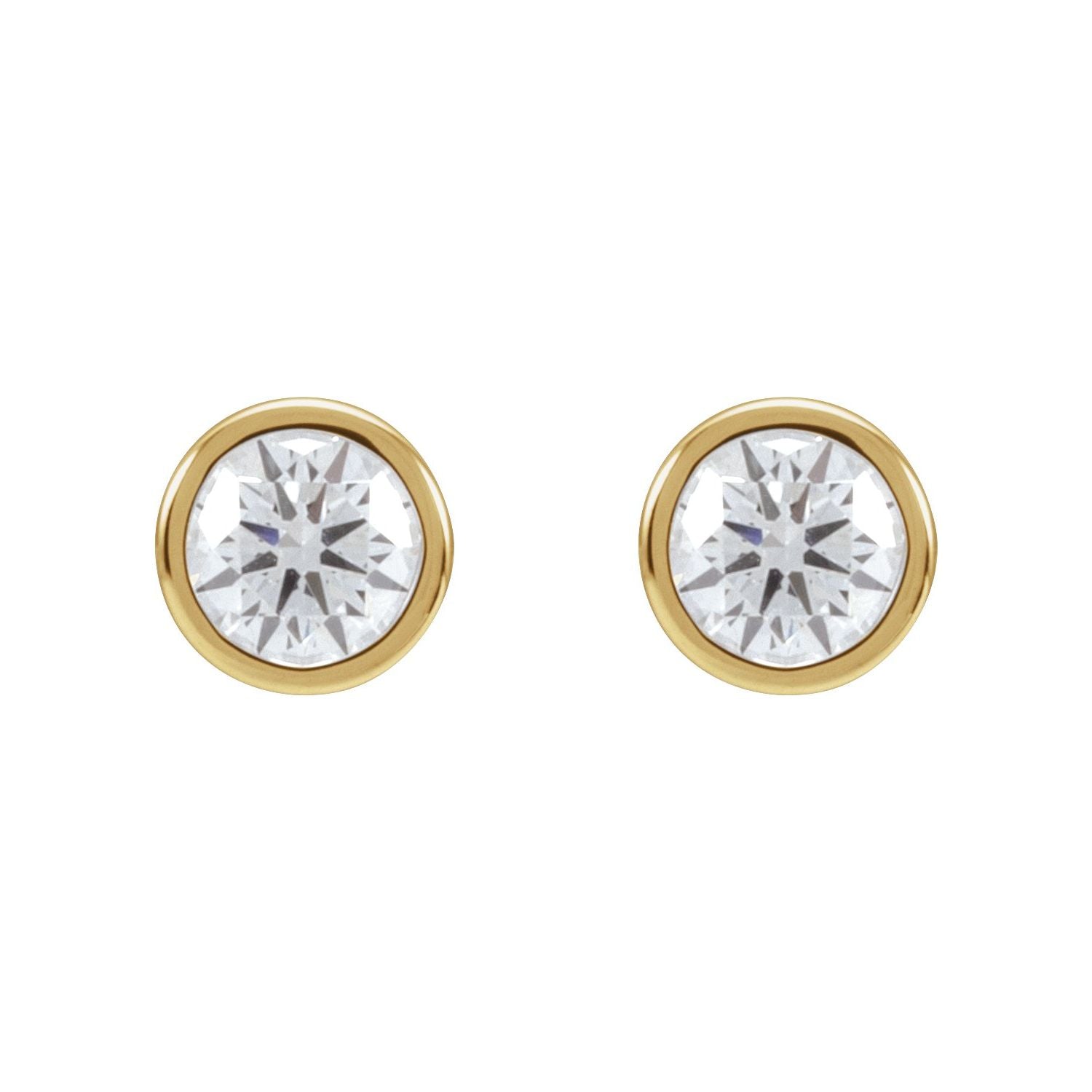 14K Gold 3/4ct Lab-grown Diamond Cocktail Stud Earrings Clarity SI Color G-H