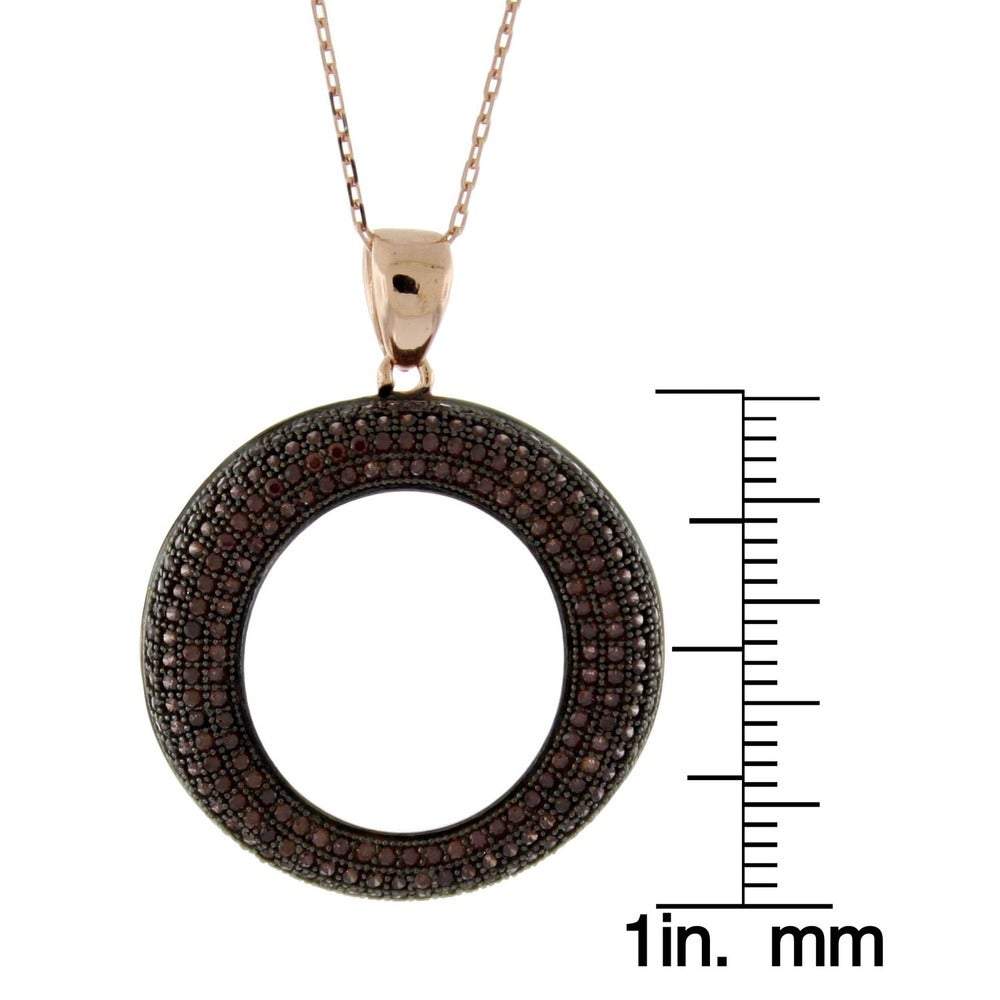 Suzy Levian Chocolate Cubic Zirconia Gemstone Pave Set in Sterling Silver Pendant