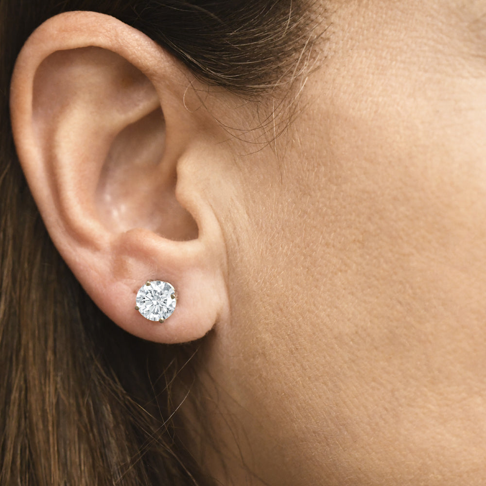 2 1/2 ct T.W. Lab Grown Diamond Screw Back 14k White Gold Studs