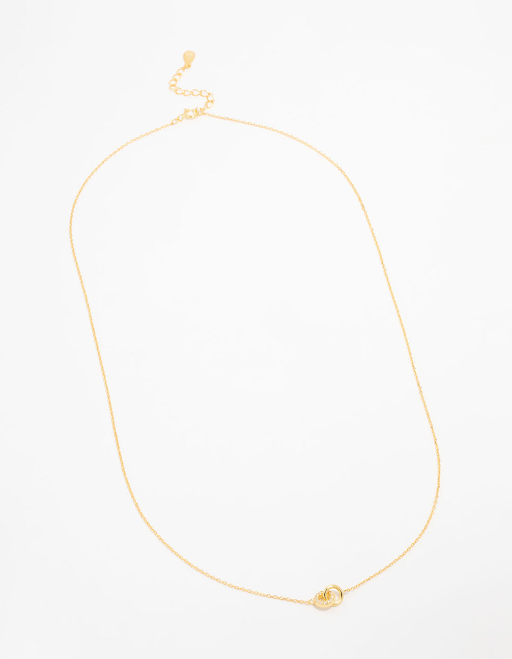 Lovisa Premium Gold Plated Sterling Silver Pave Link Small Hoop Necklace