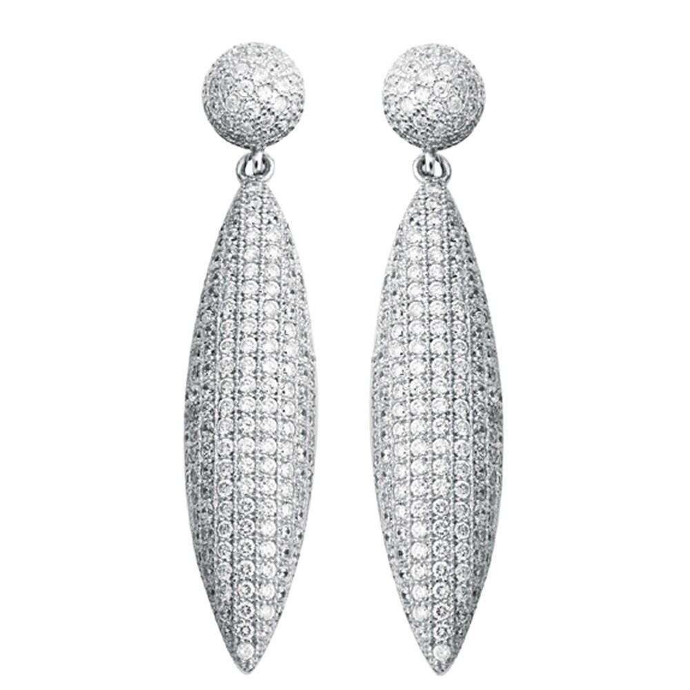 Suzy Levian Pave Cubic Zirconia Sterling Silver Earrings