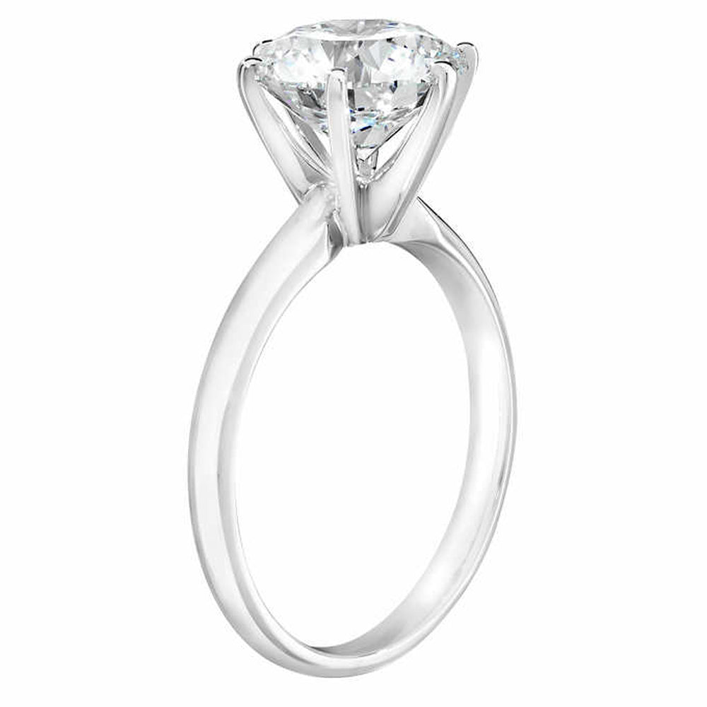 Platinum 3.20Ct Certified Diamond Solitaire Engagement Ring Lab Grown