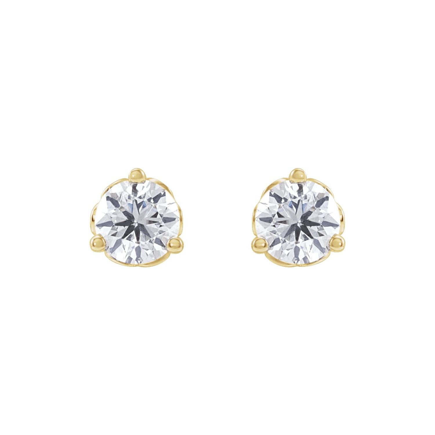 14K Gold 1/2 CT Lab-grown Diamond Scroll Earrings Clarity SI Color G-H
