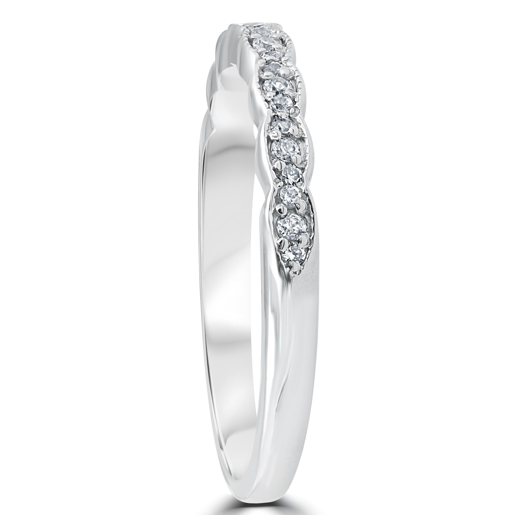 1/5 cttw Diamond Stackable Womens Wedding Ring Platinum