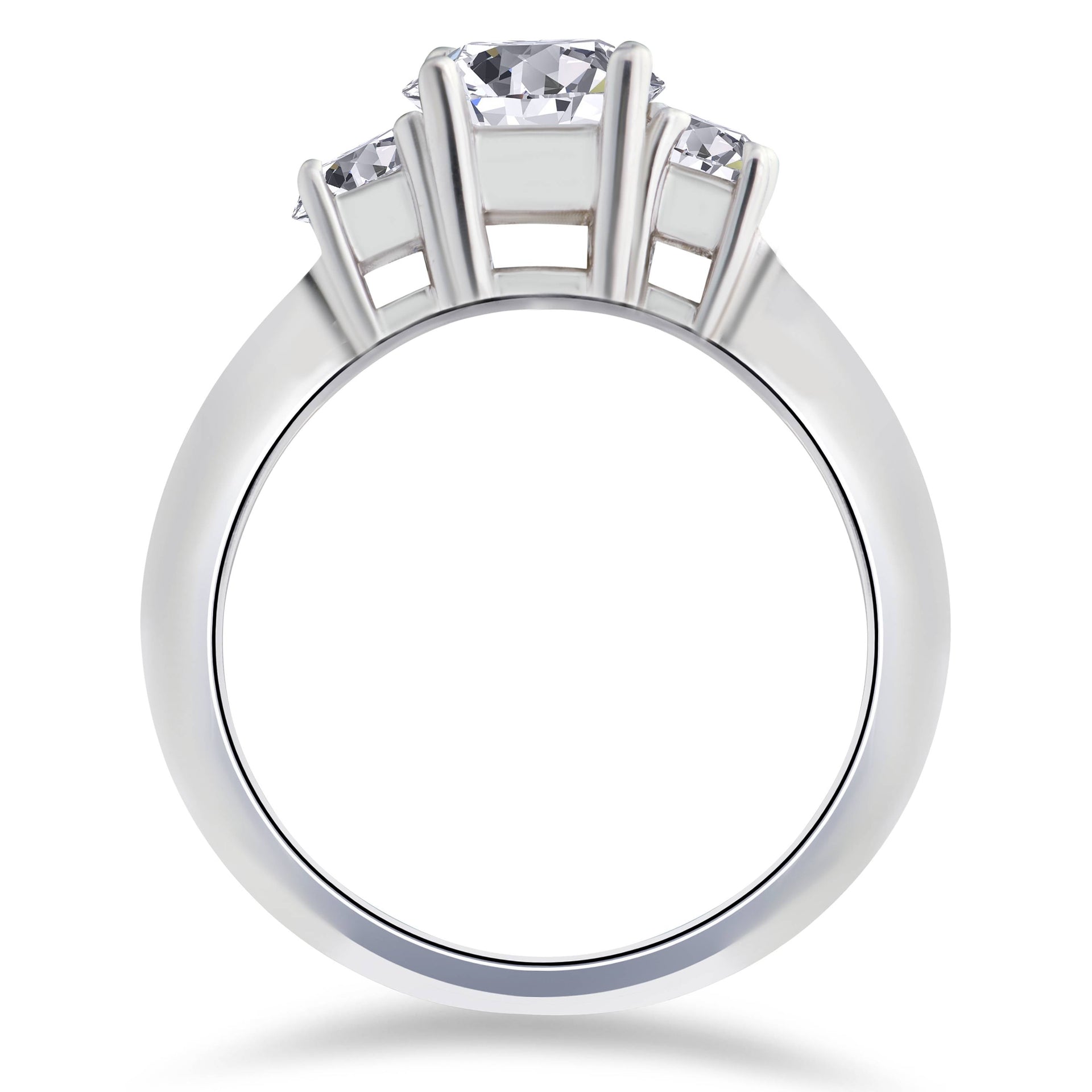 Princess Cut Diamond Engagement Ring 3-Stone 1 1/2 CT 14k White Gold