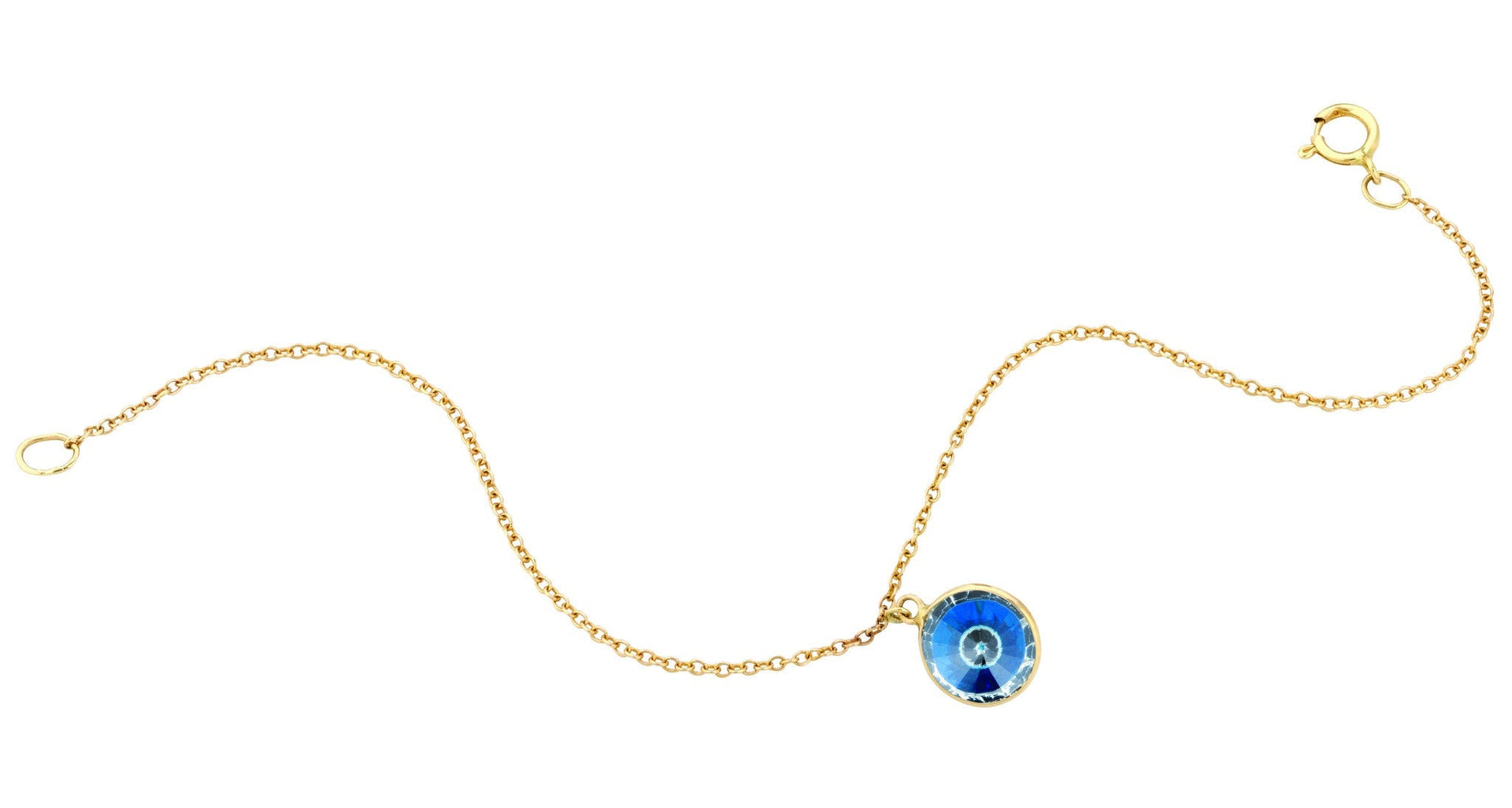 Marquise Evil Eye Hanging Bracelet Yellow Gold