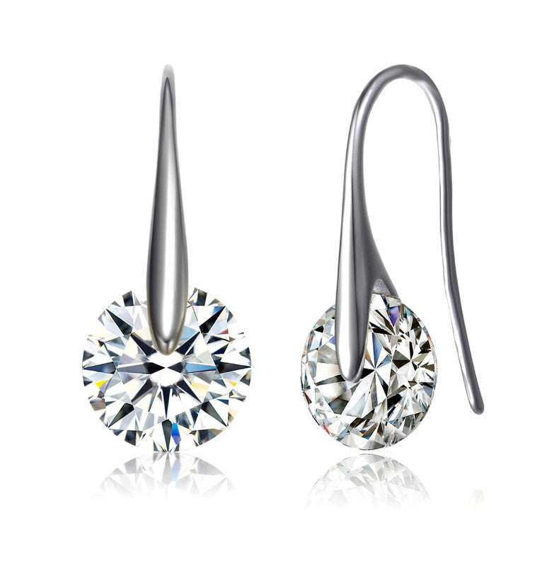 Sterling Silver Cubic Zirconia Hook Earrings