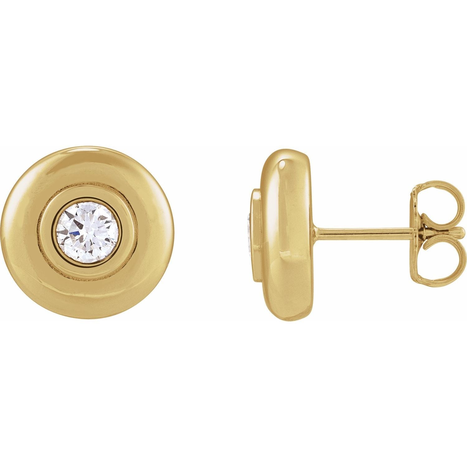 14k Gold 1/2ct Lab-grown Diamond Earrings Clarity SI Color G-H