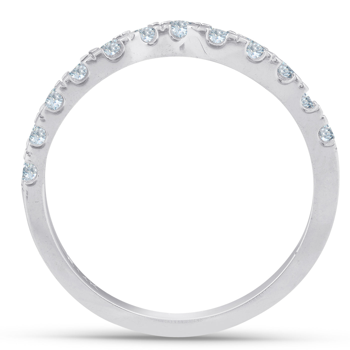 1/3ct Curved Diamond Wedding Guard Ring 14K White Gold