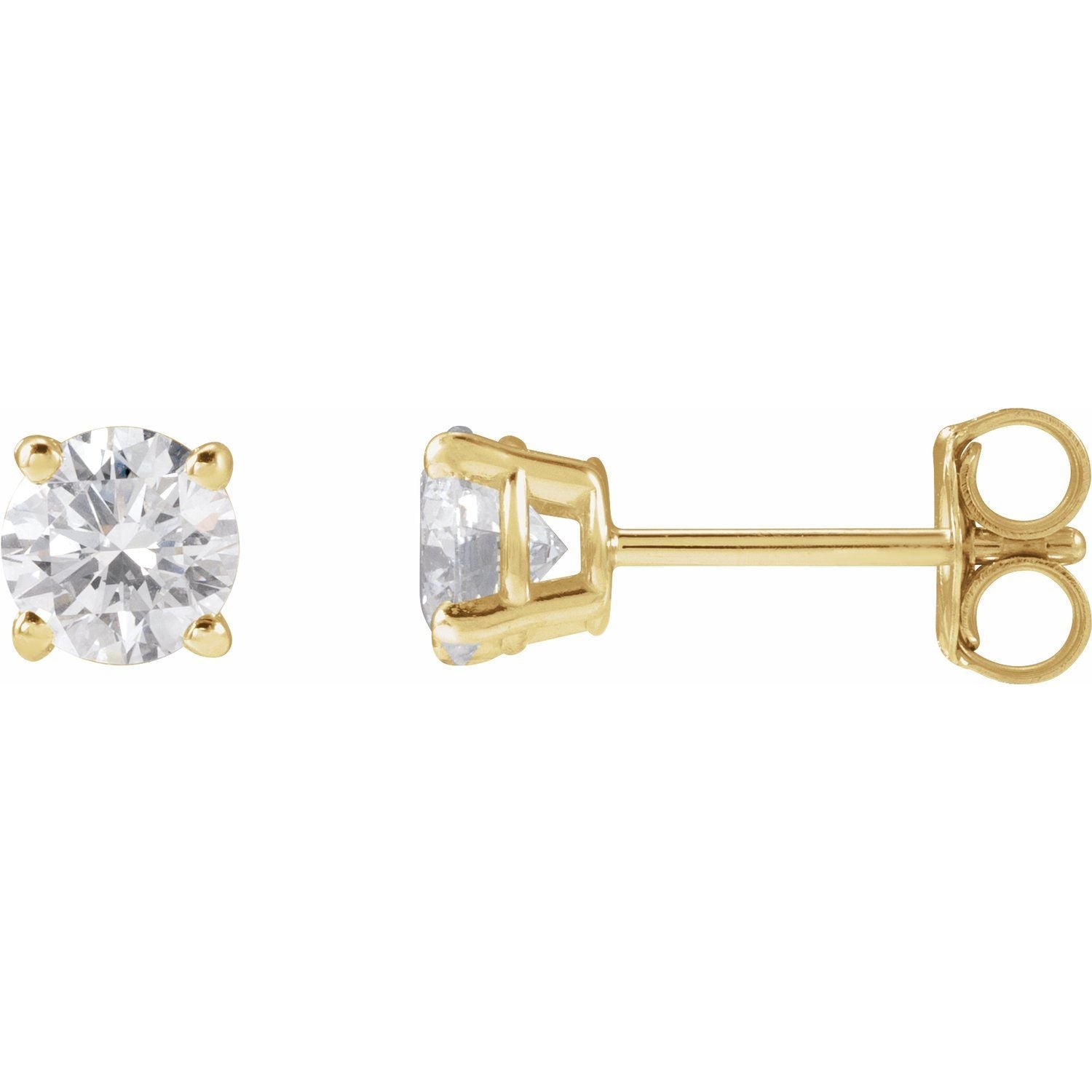 14K Gold 3/4ct Lab-grown Diamond Stud Earrings Clarity VS Color F-G