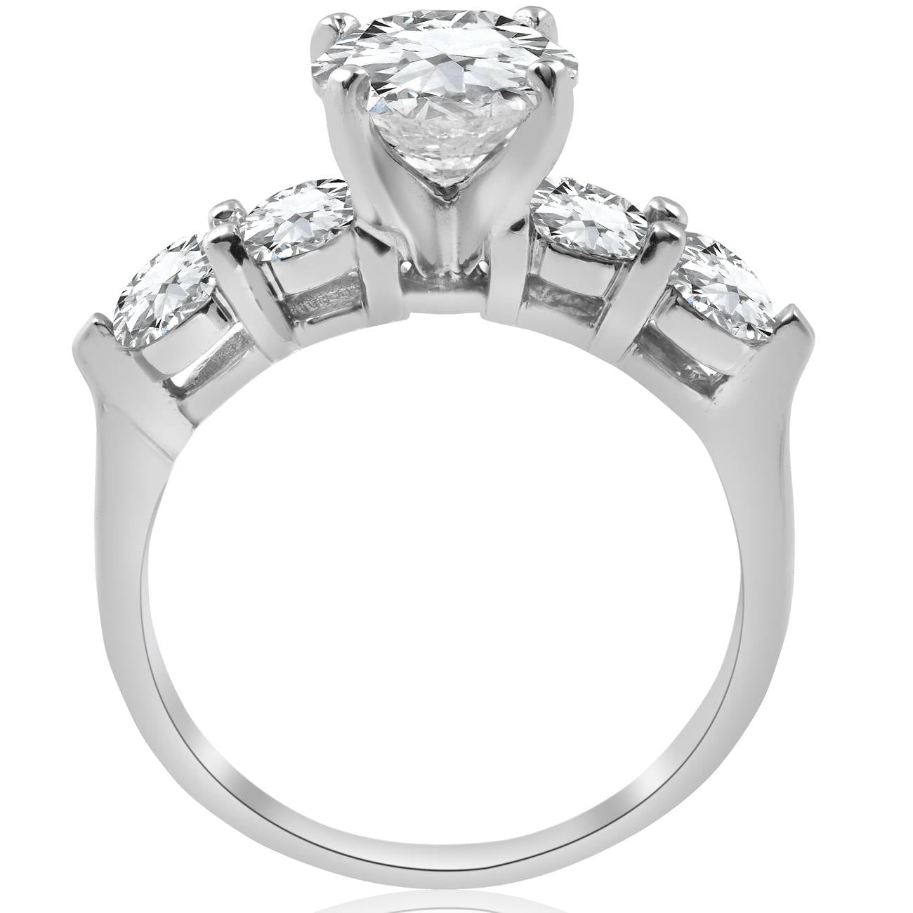 3 1/2 CT Round Enhanced Diamond Accent Engagement Ring 14K White Gold