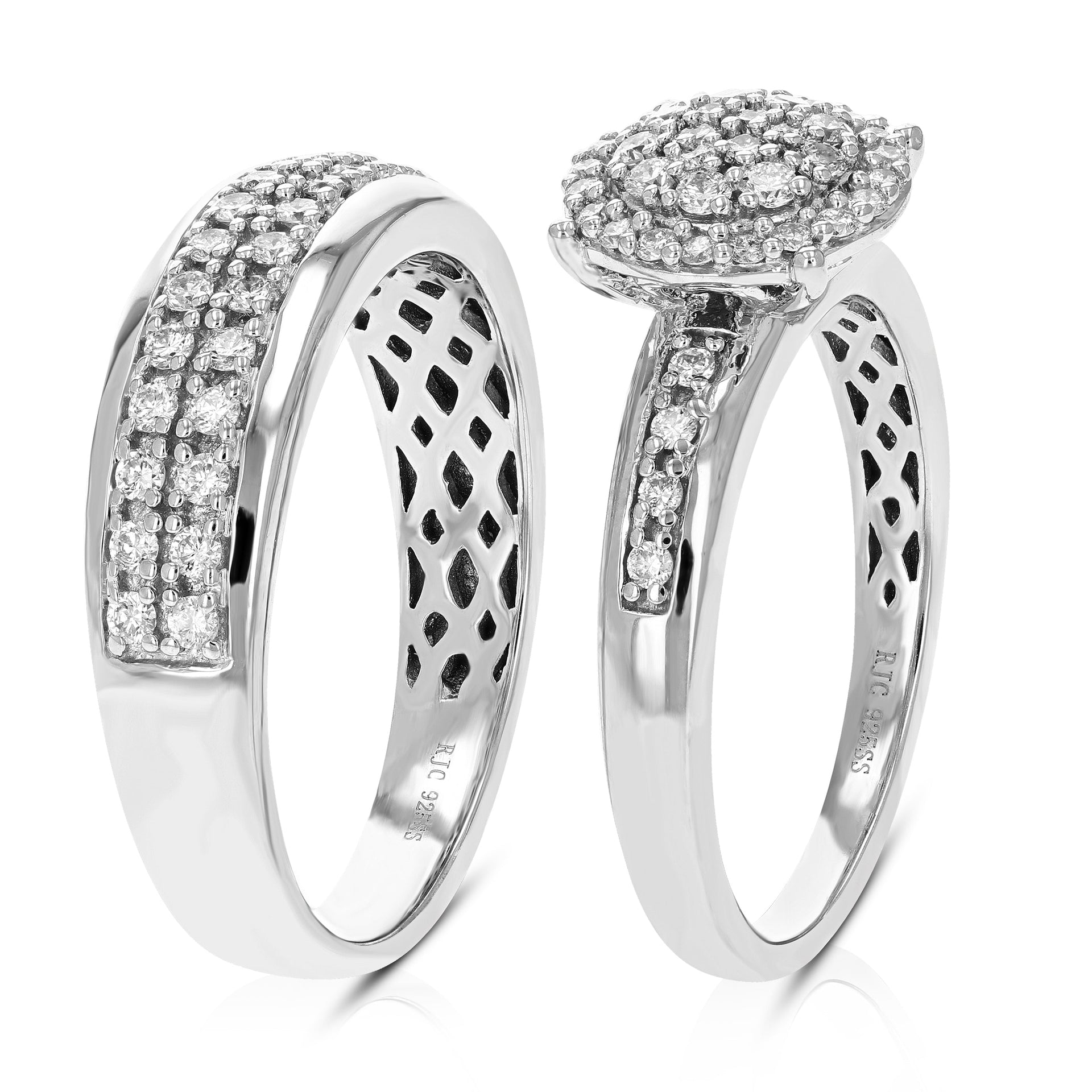 1 cttw Round Cut Lab Grown Diamond Prong Set Engagement Ring .925 Sterling Silver