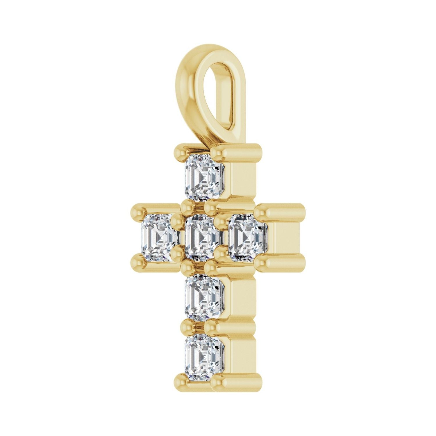 14k Gold Asscher Cut 1/3ct Lab-grown Diamond Pendant