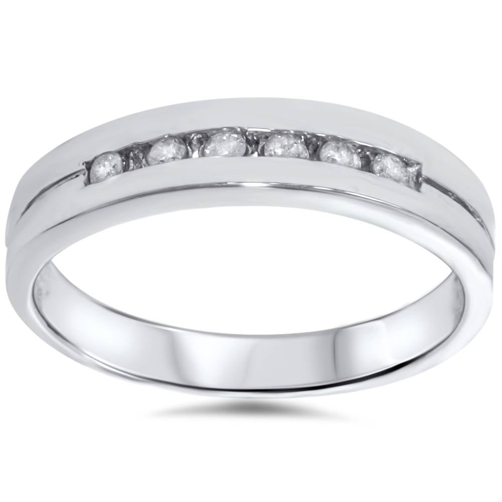 1/4ct Diamond Wedding White Gold Stackable Guard Ring