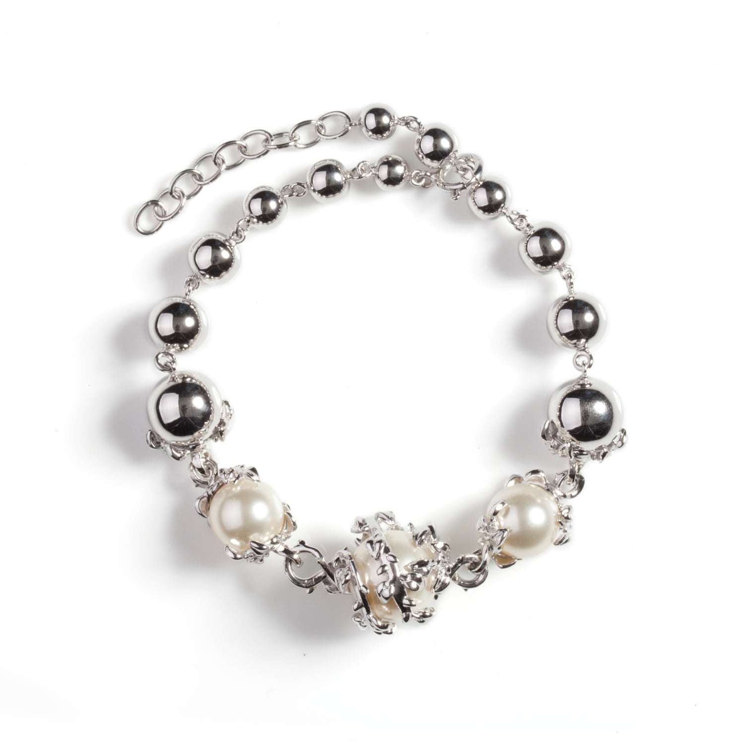 Orb & 3 Ivory Pearl Bracelet
