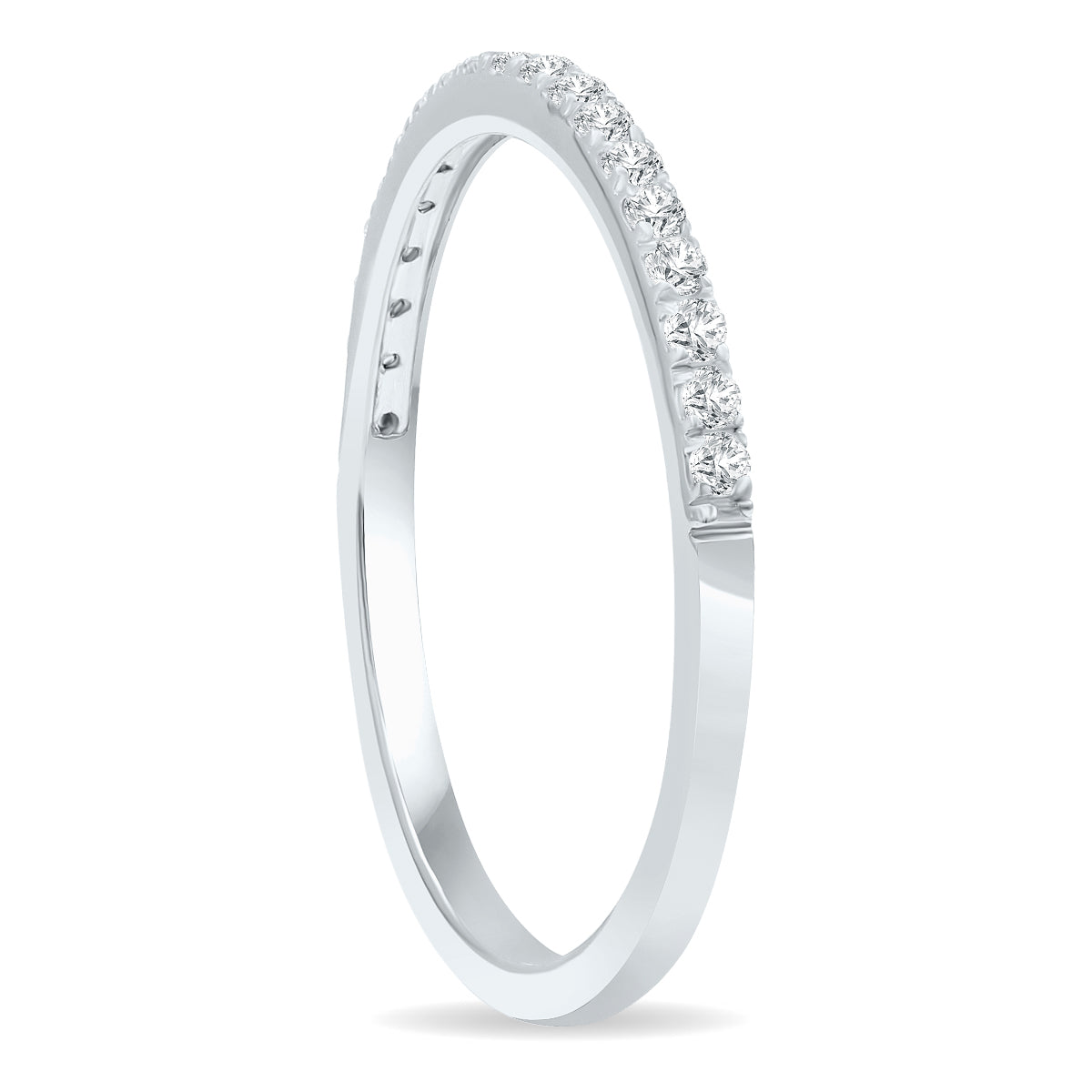 1/5 Carat TW Thin Diamond Wedding Band In 10K White Gold
