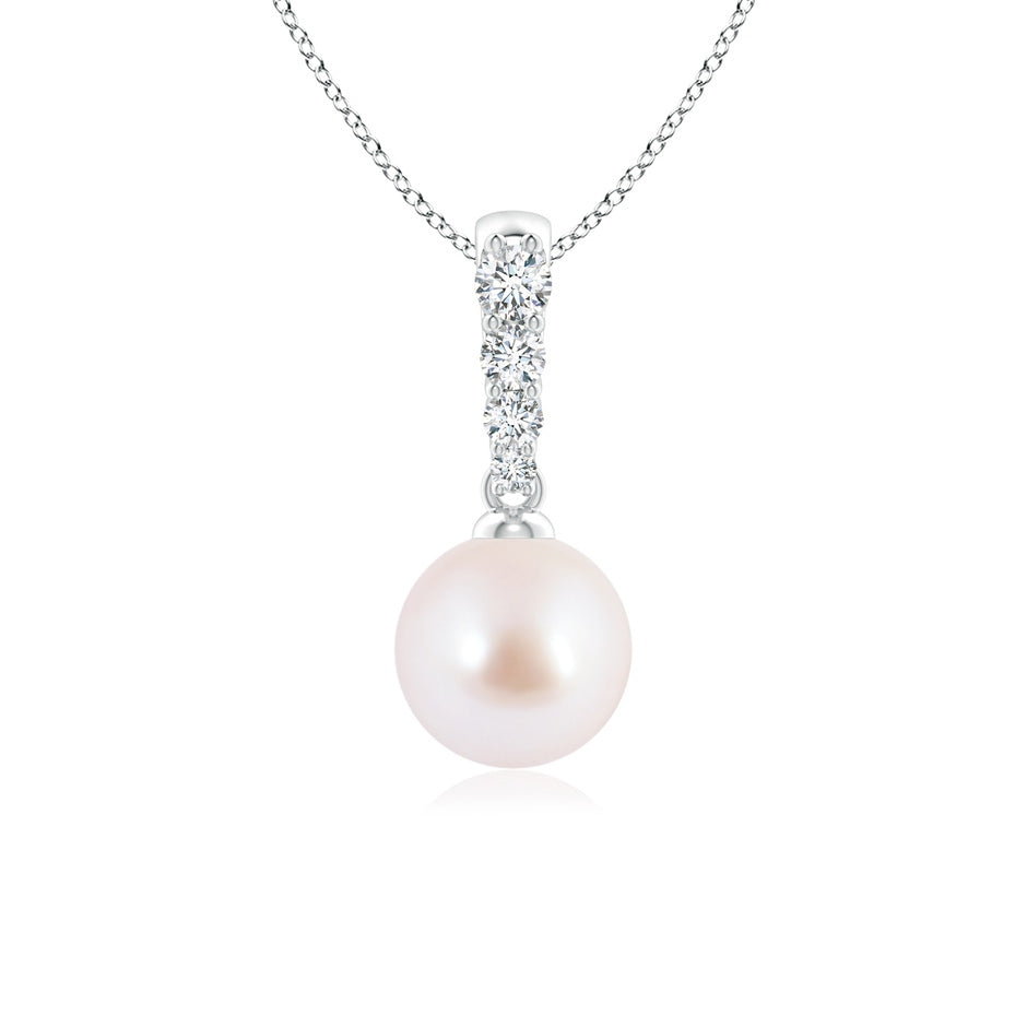 Japanese Akoya Pearl Pendant with Diamonds